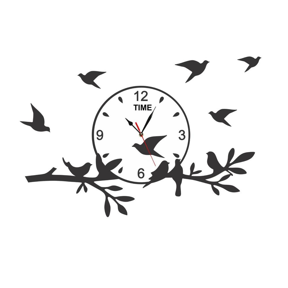 BIRD & TREE design analogue wall clock