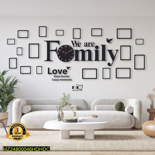 family wall hanging with frames