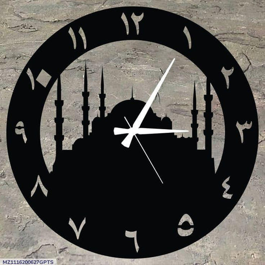 Black analogue lslamic wall clock