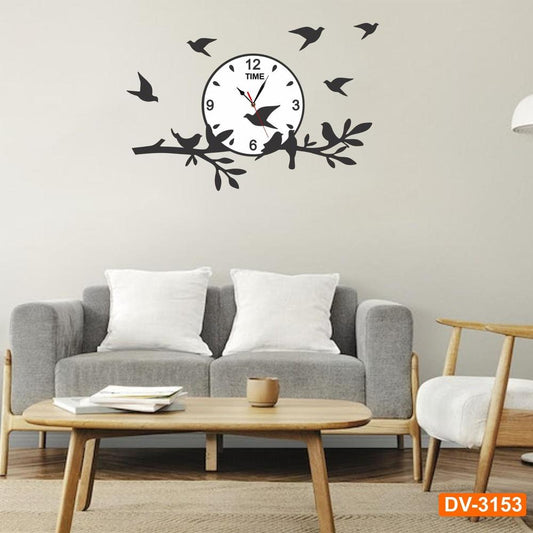 BIRD & TREE design analogue wall clock