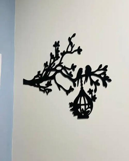 3D Tree With Birds On Nest Wooden Wall Art