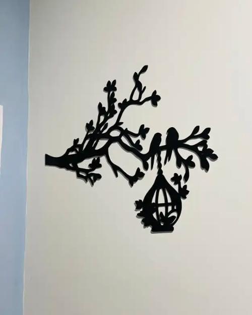 3D Tree With Birds On Nest Wooden Wall Art